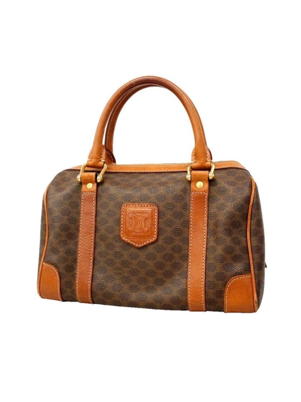 Celine Handbag Macadam Brown Gold